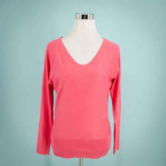 Lilly Pulitzer Size XS Pink V Neck Dolman Sleeve Silk Cotton Pullover Sweater - Picture 1 of 6